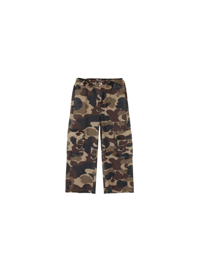 Unisex cargo pants - Caramel brown camouflage