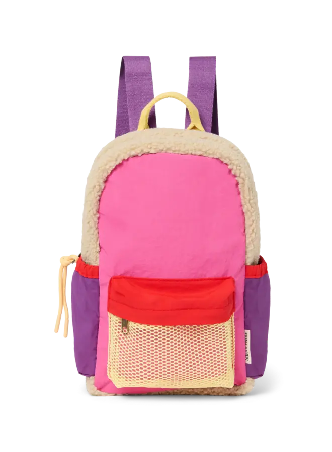 Patchwork mini backpack - Bright pink