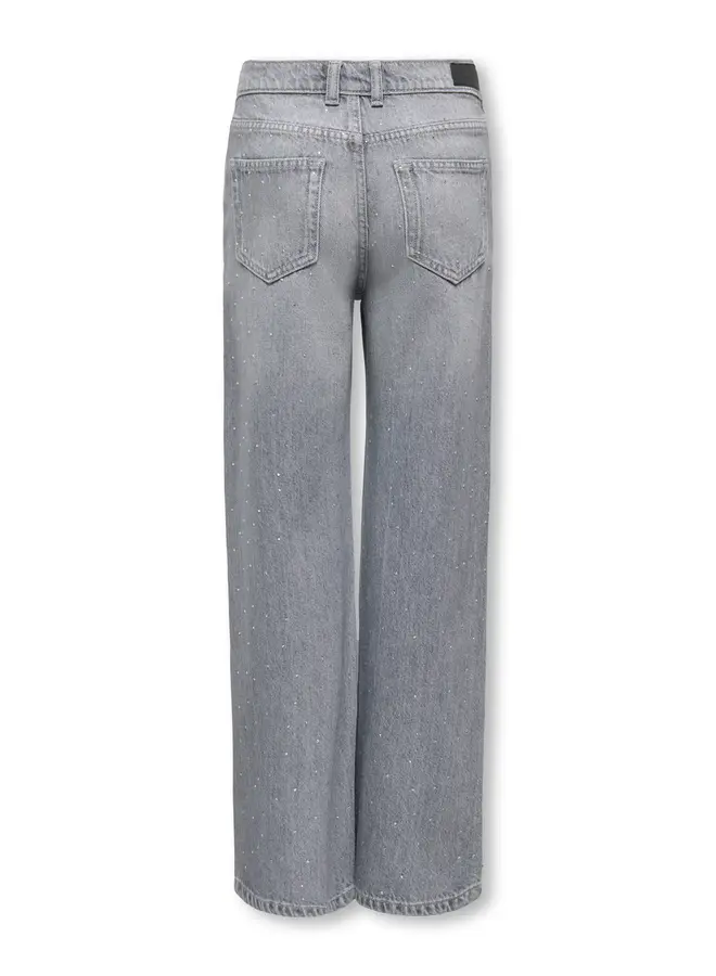 Kids Only - Cobain wide denim - Light grey denim rhinestones
