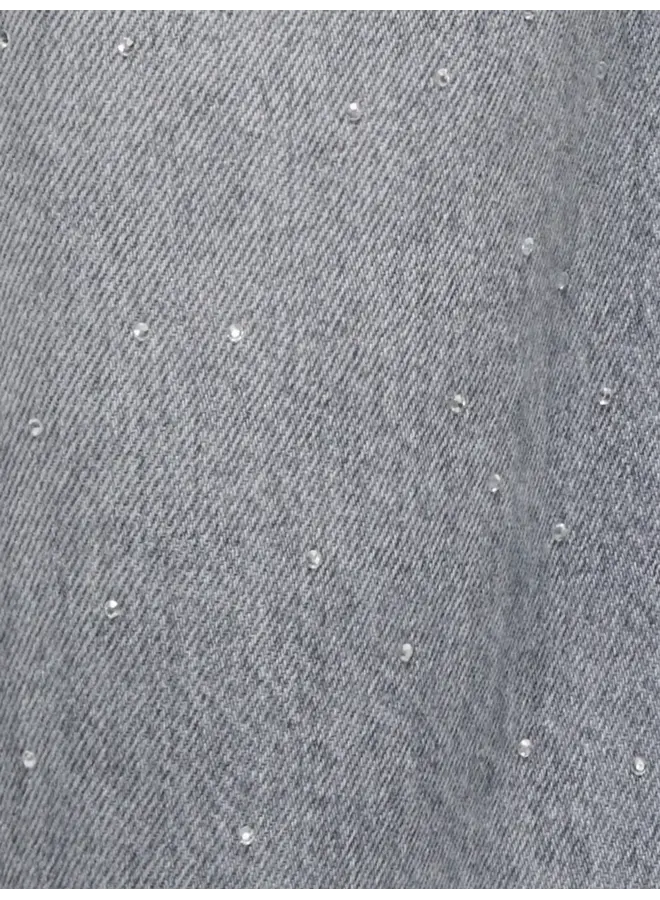 Kids Only - Cobain wide denim - Light grey denim rhinestones