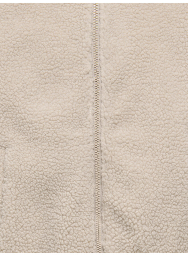 ONLY & SONS Junior - Parks life zip sherpa sweat - Silver lining/Embroidery pineneedle