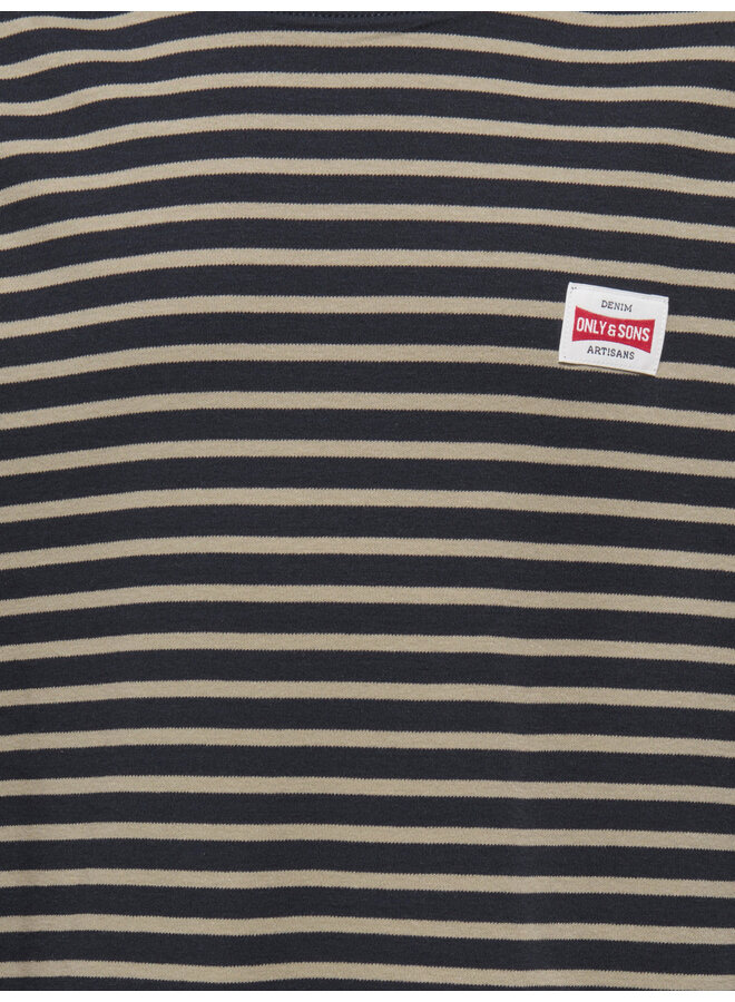 ONLY & SONS Junior - Dawson stripe tee - Dark navy/Laurel oak