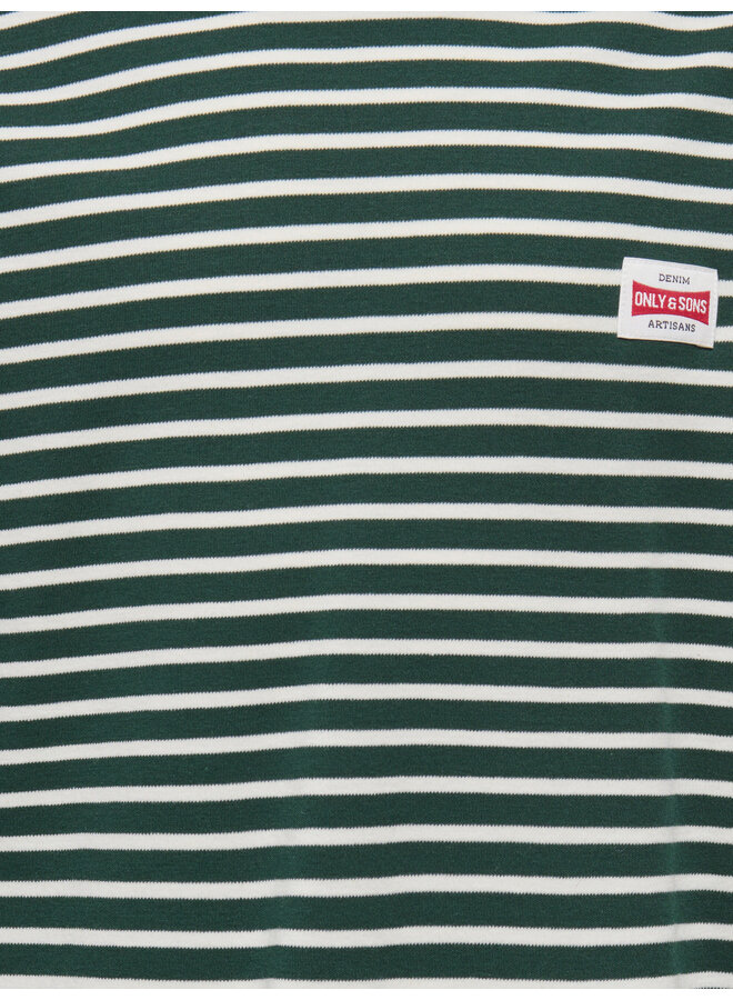 ONLY & SONS Junior - Dawson stripe tee - Pine grove/Egret