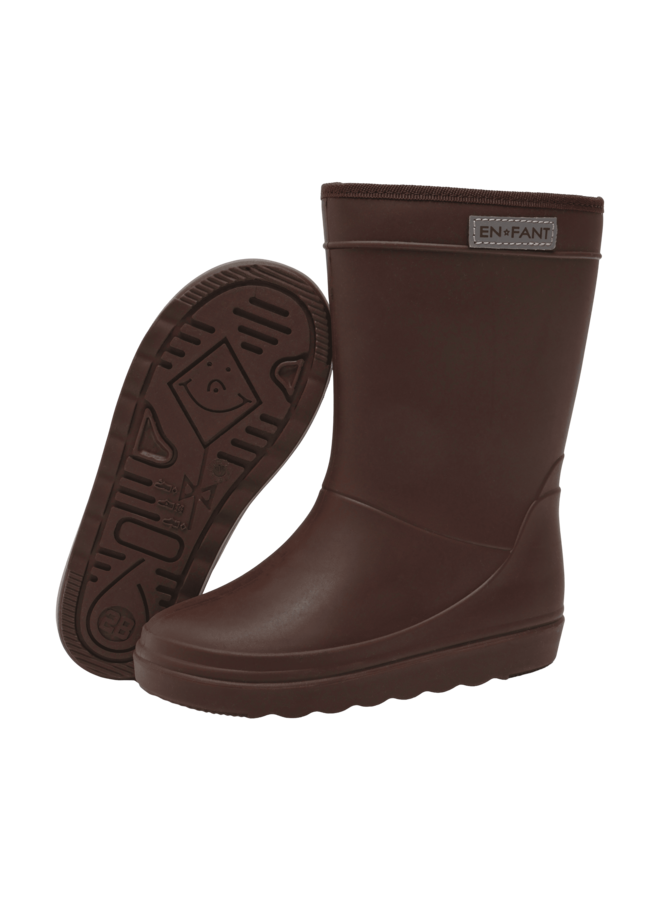 Enfant - Thermo boots solid - Coffee bean