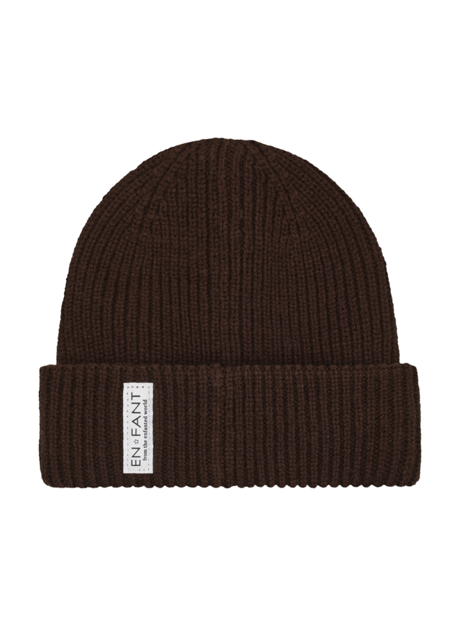 Enfant - Beanie w. lining - Coffee bean