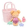 LullaBaby - Bath doll w/ accessories in a basket - Blond hair