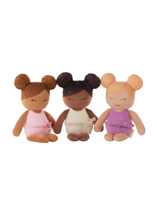 LullaBaby - 3 baby bath dolls in a basket playset - White