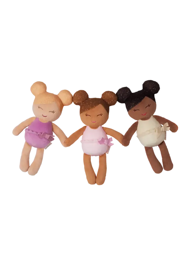 LullaBaby - 3 baby bath dolls in a basket playset - White