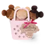 LullaBaby - 3 baby bath dolls in a basket playset - Pink
