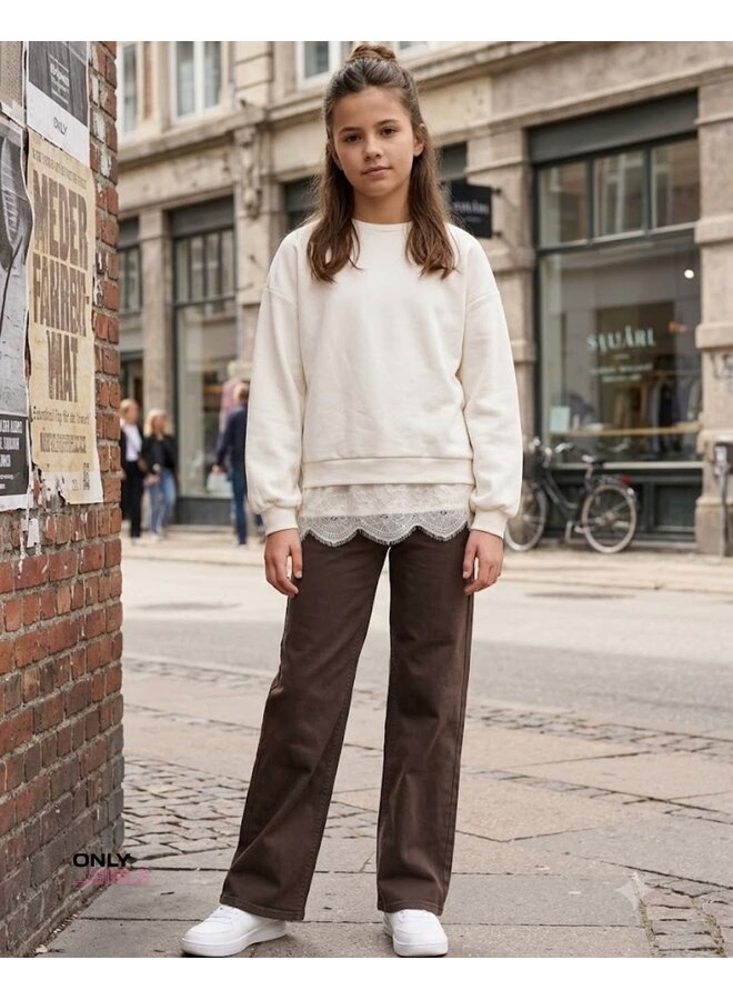 Kids Only - Swanna crew sateen lace swt - Tofu