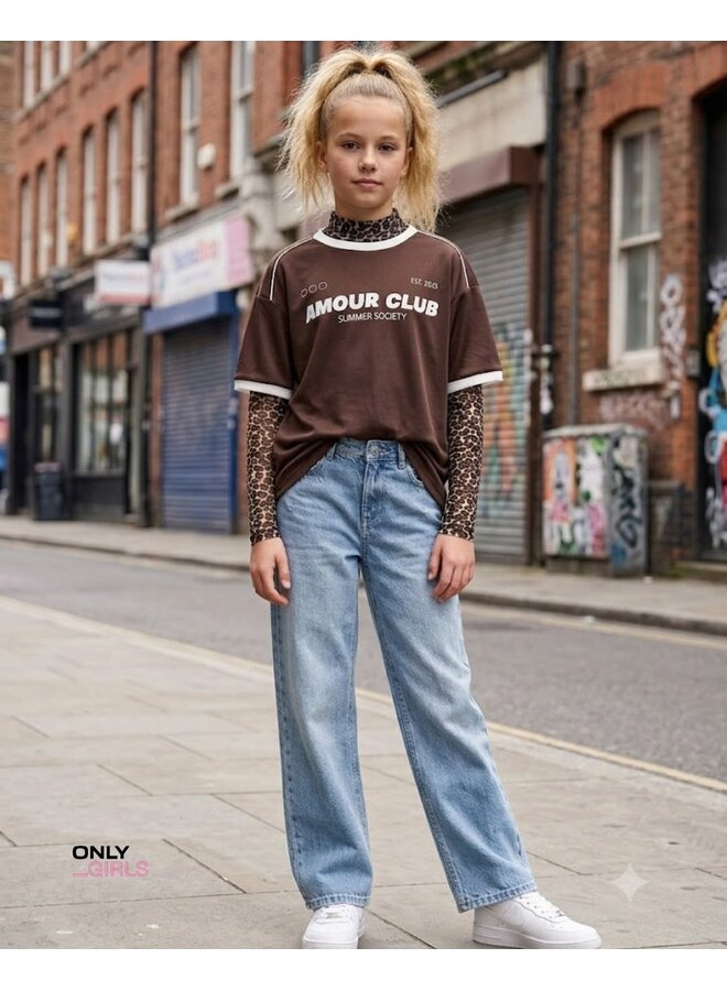 Kids Only - Erica mesh top - Pumice stone/Everyday leo
