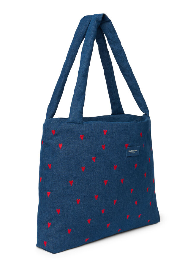 Studio Noos - Denim mom bag - Dark blue red hearts