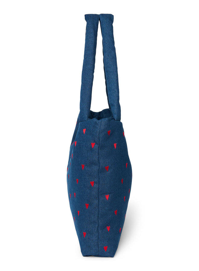 Studio Noos - Denim mom bag - Dark blue red hearts