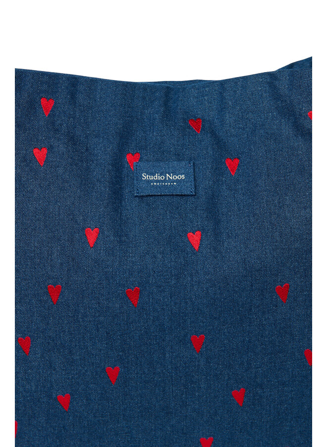 Studio Noos - Denim mom bag - Dark blue red hearts
