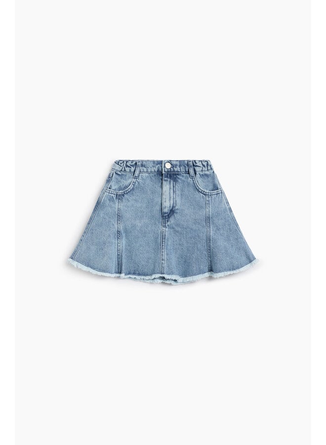 Ridge denim skirt - Mid blue denim
