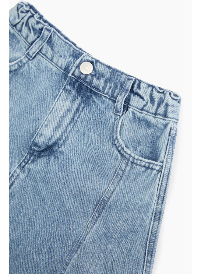 The New Society - Ridge denim skirt - Mid blue denim