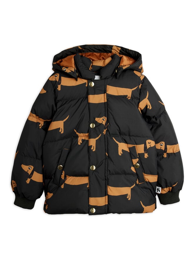 Dog aop hooded puffer - Black
