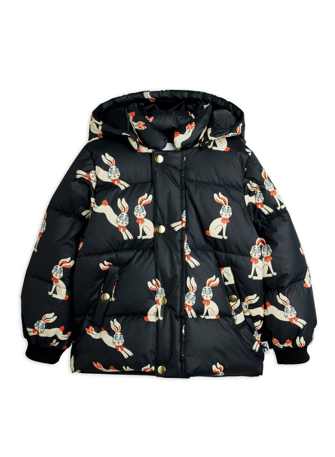 Rabbits aop hooded puffer - Black
