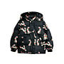 Mini Rodini - Rabbits aop hooded puffer - Black