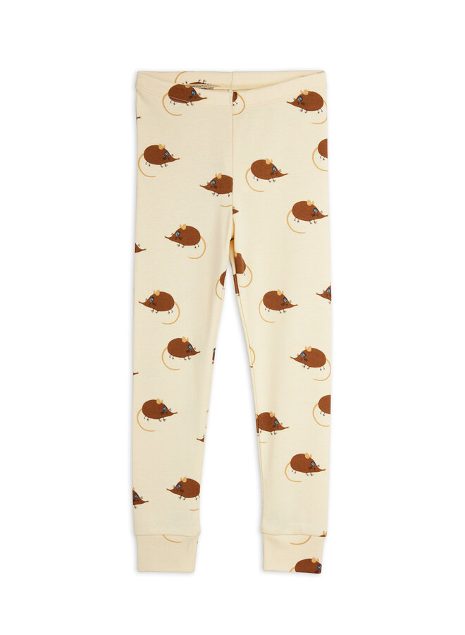 Mini Rodini - Elephant shrew aop leggings - Beige