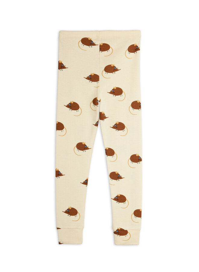 Mini Rodini - Elephant shrew aop leggings - Beige