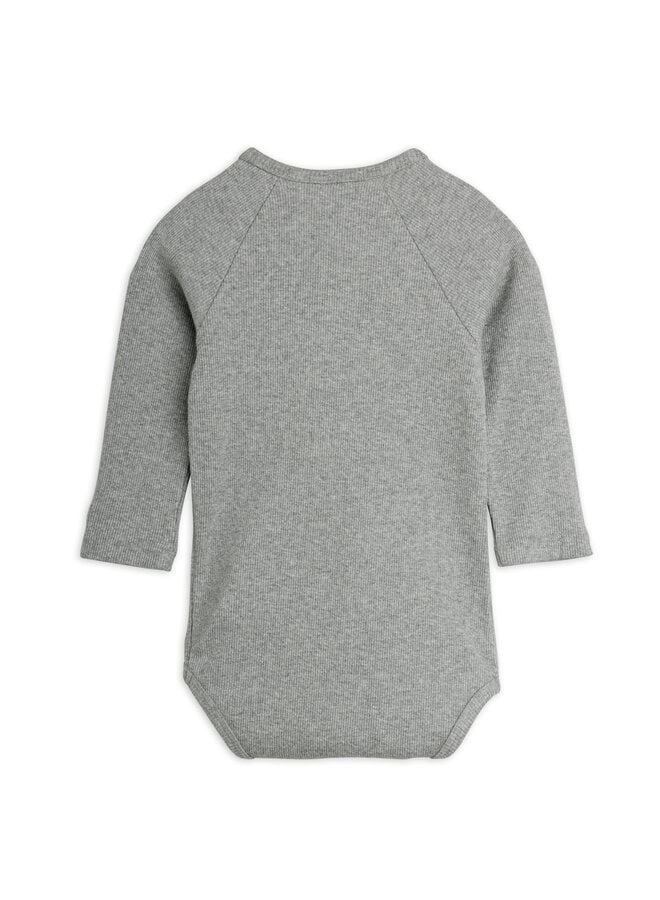 Mini Rodini - Rabbit application ls body - Grey melange