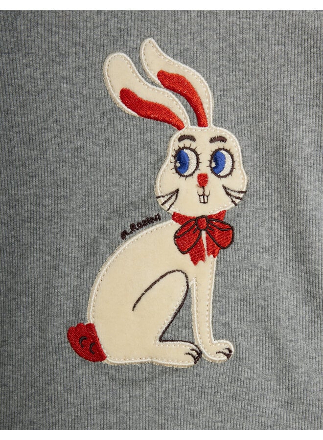 Mini Rodini - Rabbit application ls body - Grey melange