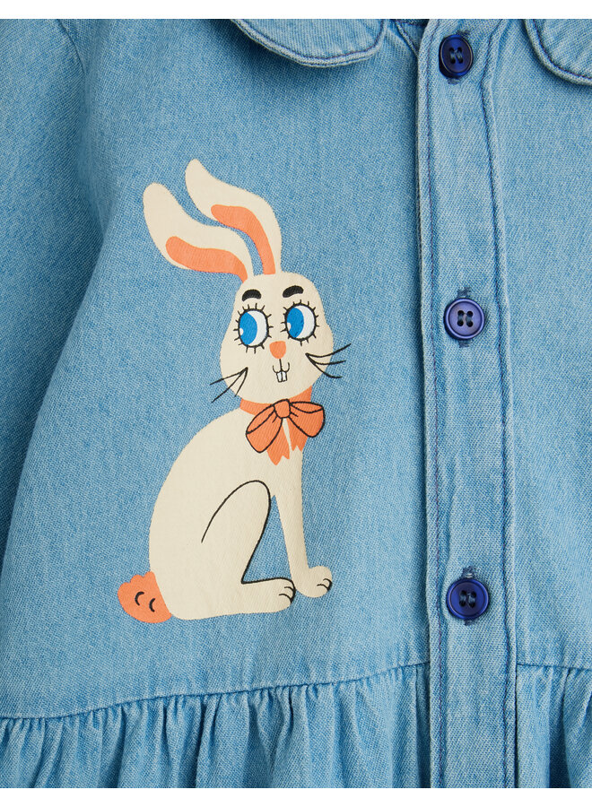 Mini Rodini - LW denim rabbit sp woven dress - Blue