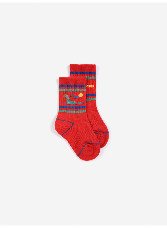 Bobo Choses - Lake monster short socks - Red