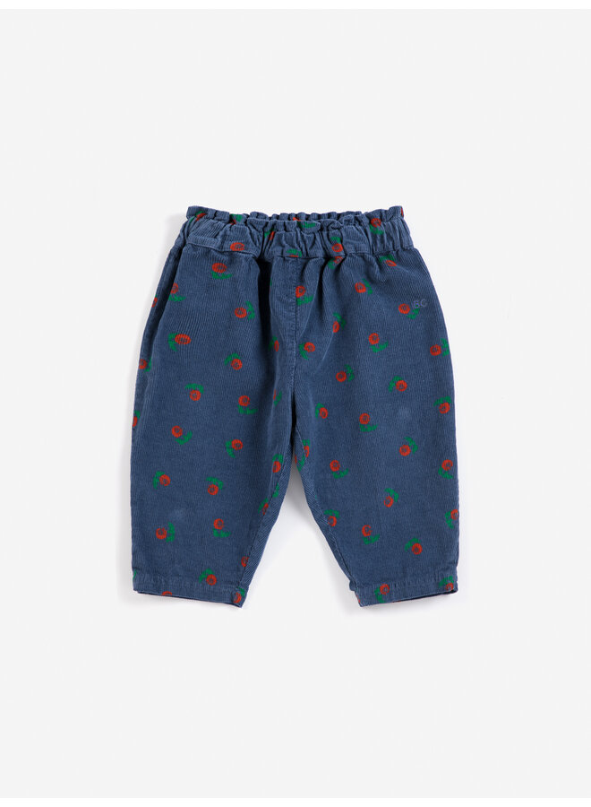 Bobo Choses - Stamp bloom all over corduroy pants - Navy blue