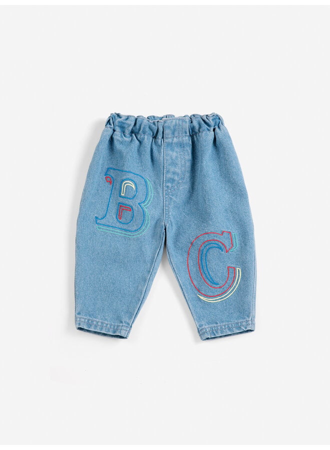 Bobo Choses - B.C. embossed denim pants - Blue