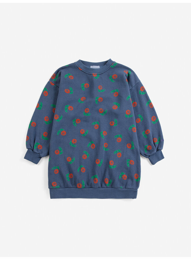 Bobo Choses - Stamp bloom all over sweatshirt dress - Navy blue
