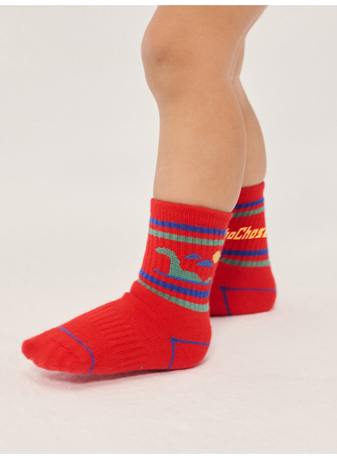 Bobo Choses - Lake monster short socks - Red