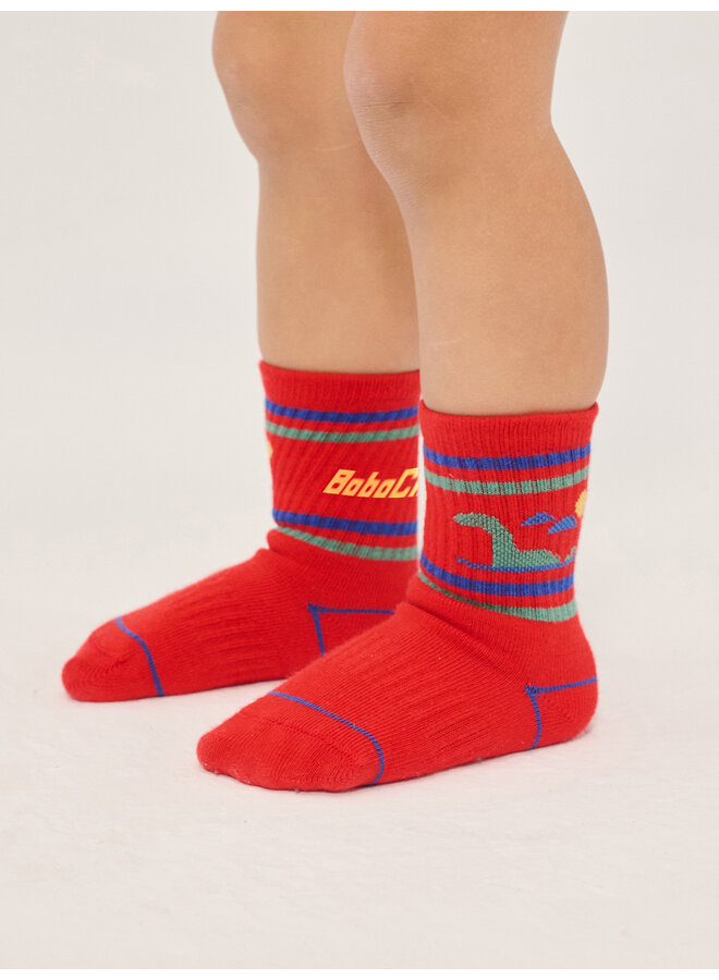 Bobo Choses - Lake monster short socks - Red