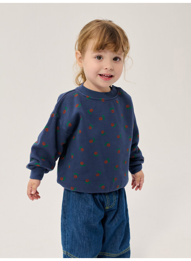 Bobo Choses - Stamp bloom all over sweatshirt - Navy blue