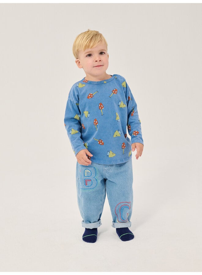 Bobo Choses - B.C. embossed denim pants - Blue