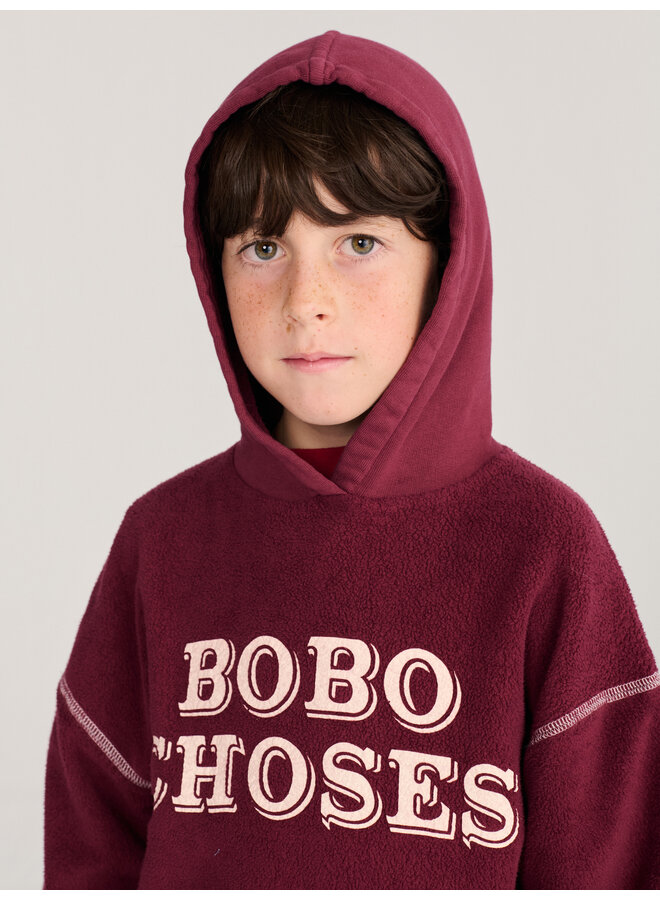 Bobo Choses - Bobo Choses embossed hoodie - Burgundy red
