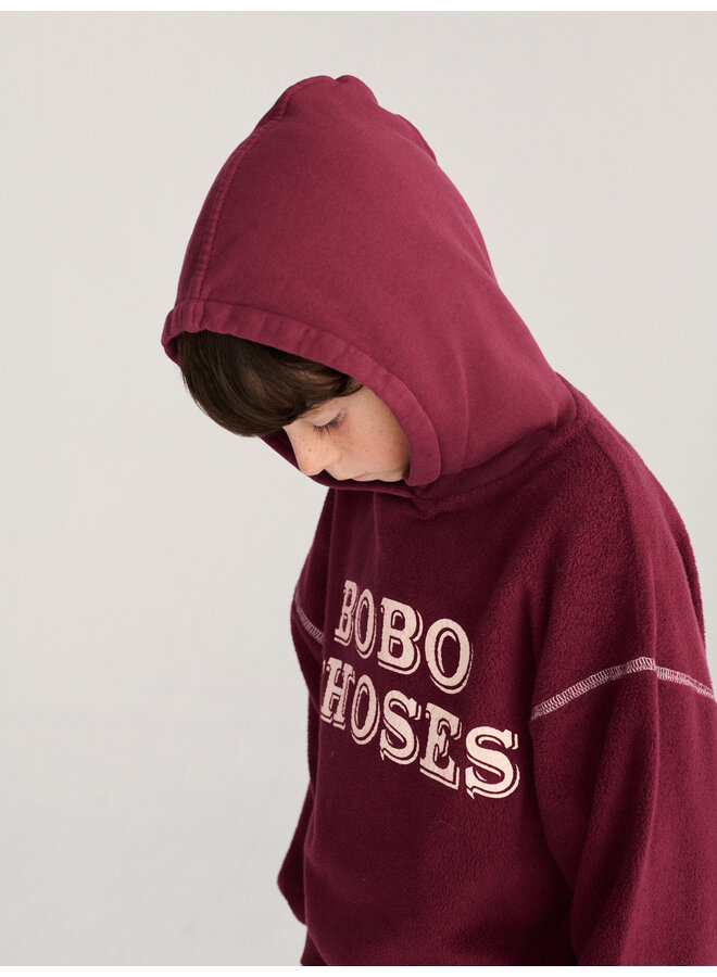 Bobo Choses - Bobo Choses embossed hoodie - Burgundy red