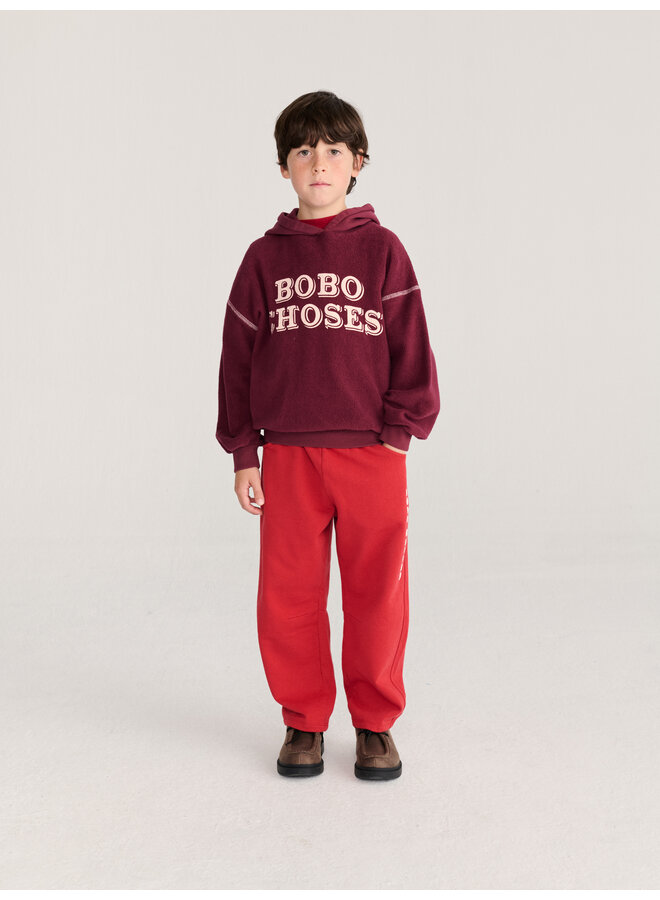 Bobo Choses - Bobo Choses embossed hoodie - Burgundy red