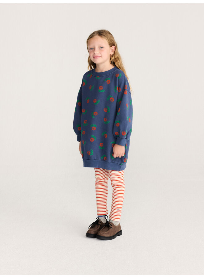 Bobo Choses - Stamp bloom all over sweatshirt dress - Navy blue