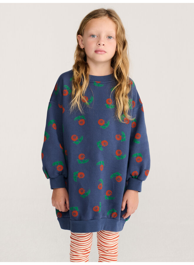 Bobo Choses - Stamp bloom all over sweatshirt dress - Navy blue