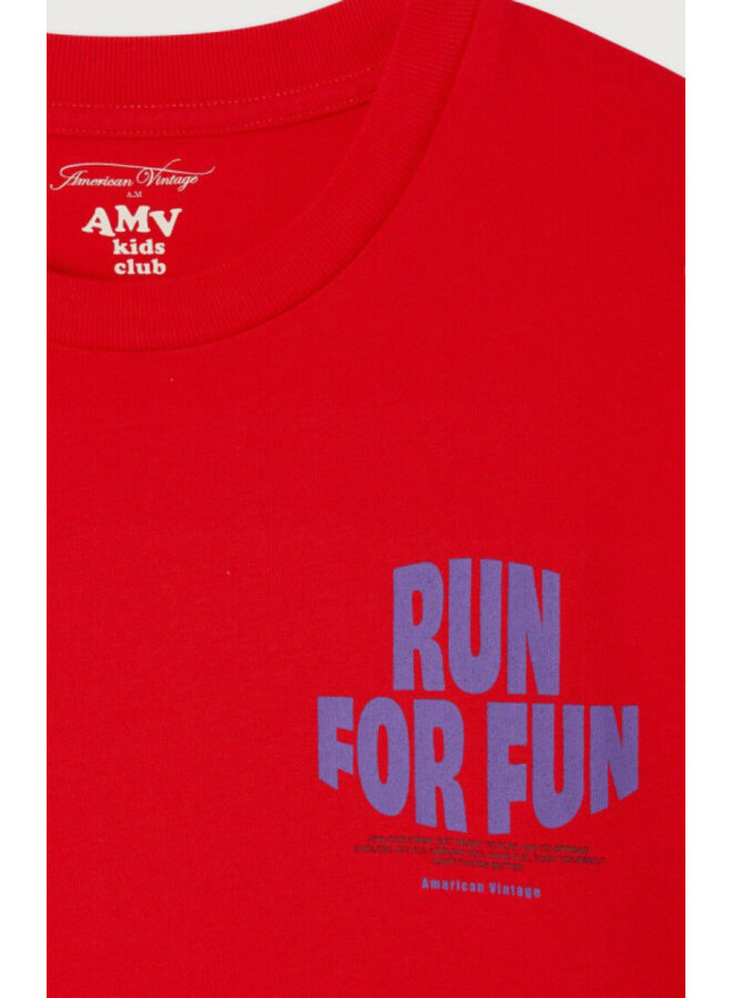 American Vintage - Fizvalley t-shirt ML - Fraise vintage