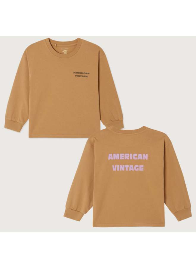 American Vintage - Fizvalley t-shirt ML - Beure de cacahuete vintage