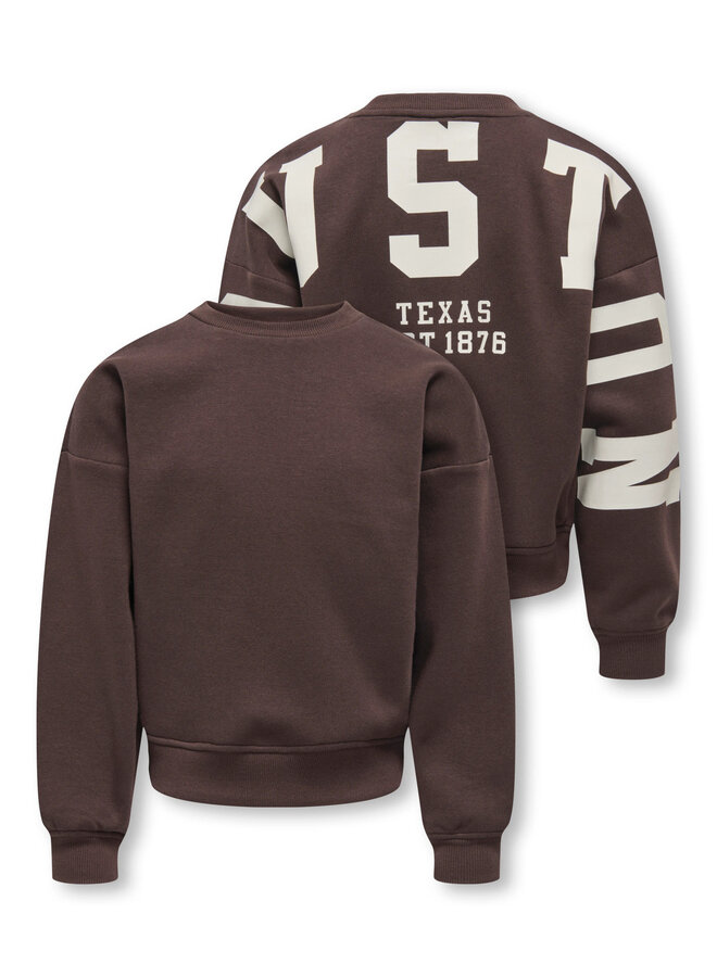 Kids Only - Sweat back/sleeve print - Coffee bean birch/Houston