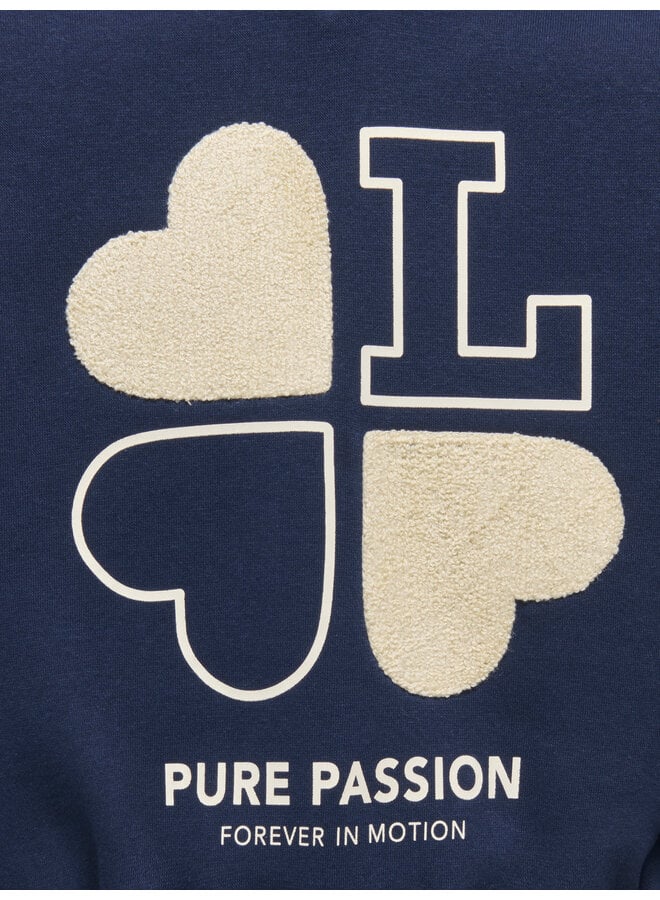 Kids Only - Coletta v-neck print sweat - Navy blazer love