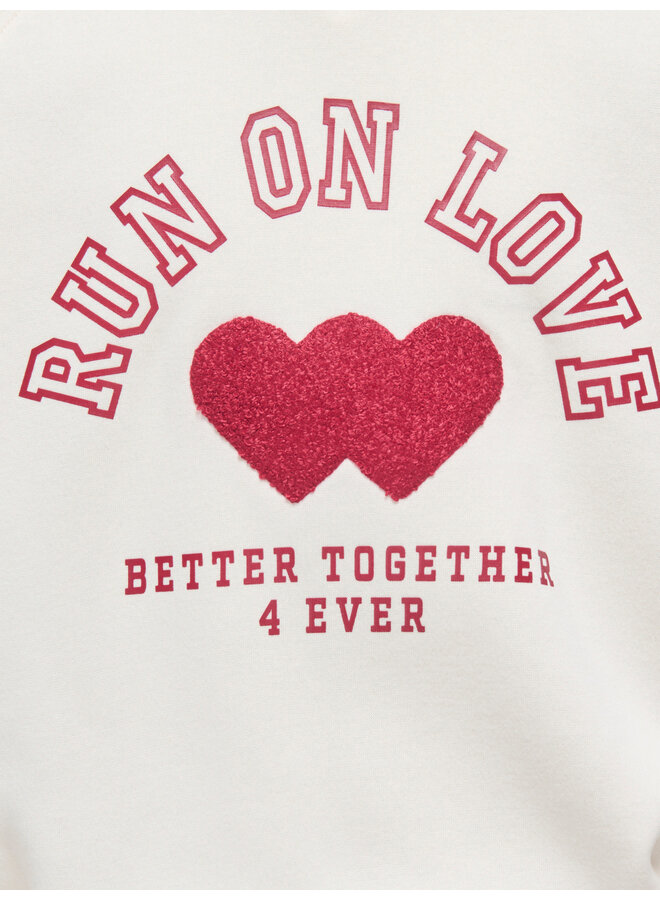 Kids Only - Coletta v-neck print sweat - Tofu heart