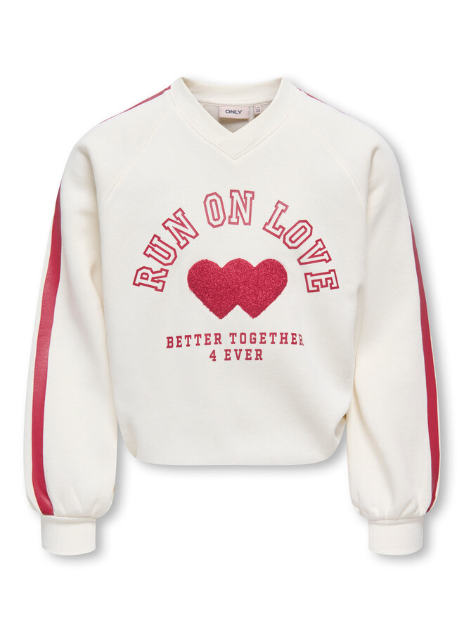 Kids Only - Coletta v-neck print sweat - Tofu heart