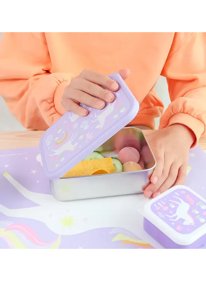 A Little Lovely Company - RVS lunch box - Unicorn dreams