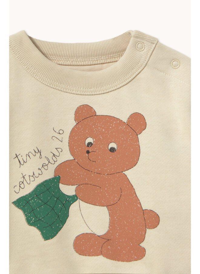 Tiny Cottons - Bear graphic baby sweatshirt - Sandstone
