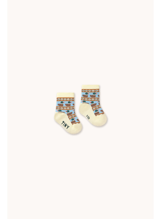 Tiny Cottons - Tiny ducks medium socks - Dusty yellow